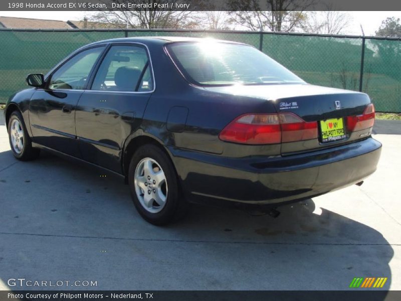 Dark Emerald Pearl / Ivory 1998 Honda Accord EX V6 Sedan