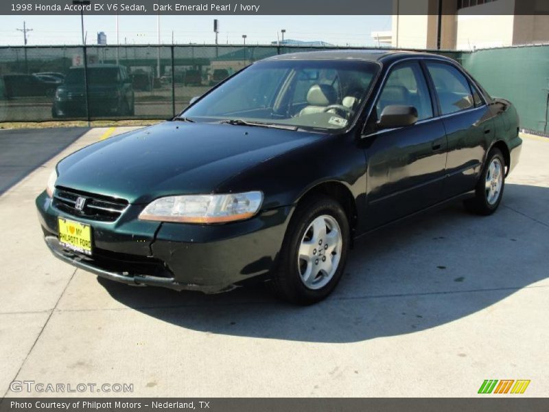 Dark Emerald Pearl / Ivory 1998 Honda Accord EX V6 Sedan