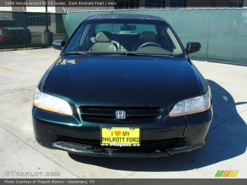 Dark Emerald Pearl / Ivory 1998 Honda Accord EX V6 Sedan