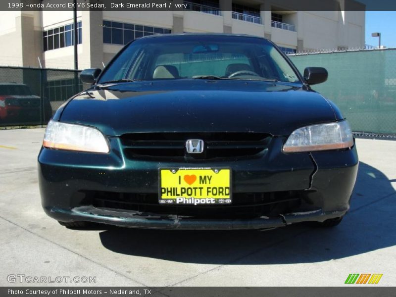 Dark Emerald Pearl / Ivory 1998 Honda Accord EX V6 Sedan