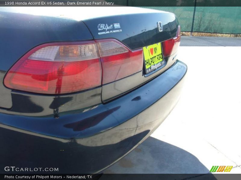 Dark Emerald Pearl / Ivory 1998 Honda Accord EX V6 Sedan