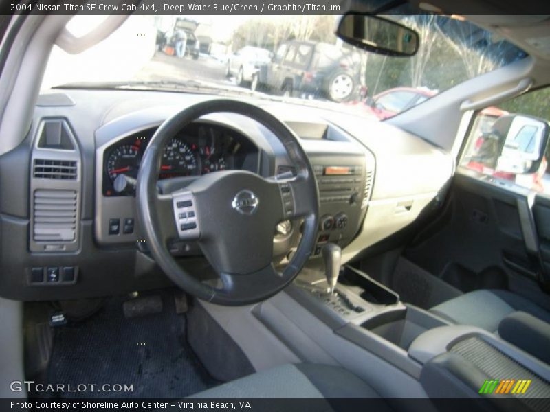 Deep Water Blue/Green / Graphite/Titanium 2004 Nissan Titan SE Crew Cab 4x4