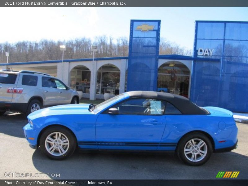 Grabber Blue / Charcoal Black 2011 Ford Mustang V6 Convertible
