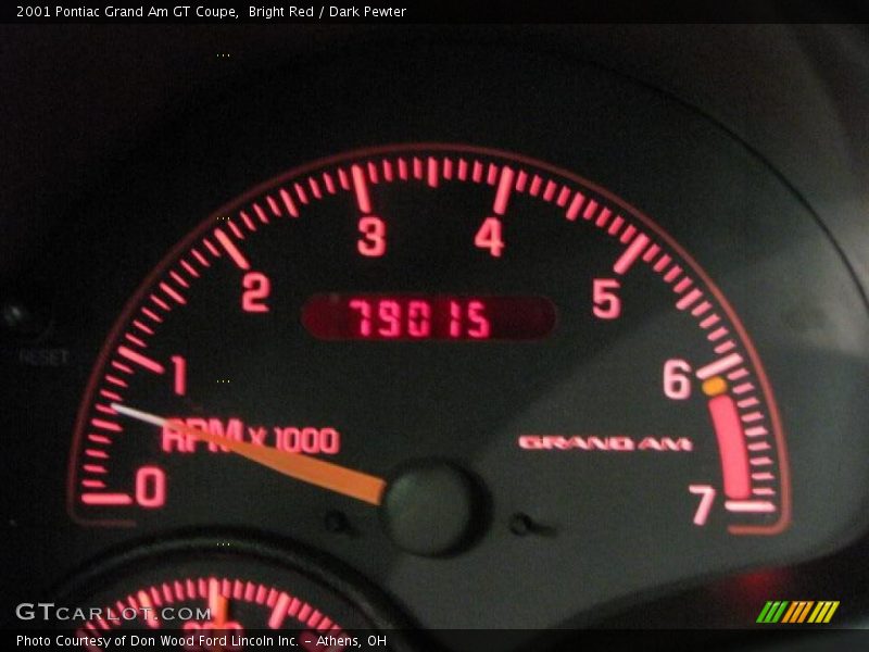 Bright Red / Dark Pewter 2001 Pontiac Grand Am GT Coupe