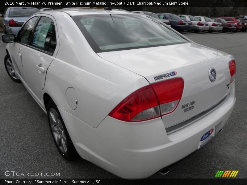 White Platinum Metallic Tri-Coat / Dark Charcoal/Medium Light Stone 2010 Mercury Milan V6 Premier