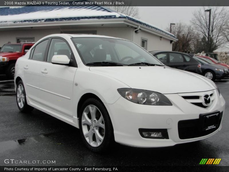 Crystal White Pearl Mica / Black 2008 Mazda MAZDA3 s Touring Sedan