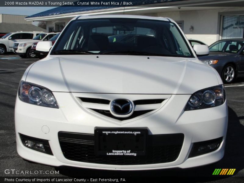 Crystal White Pearl Mica / Black 2008 Mazda MAZDA3 s Touring Sedan
