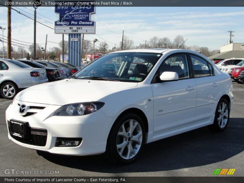 Crystal White Pearl Mica / Black 2008 Mazda MAZDA3 s Touring Sedan