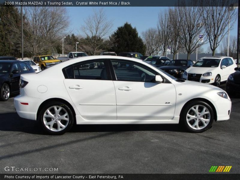 Crystal White Pearl Mica / Black 2008 Mazda MAZDA3 s Touring Sedan