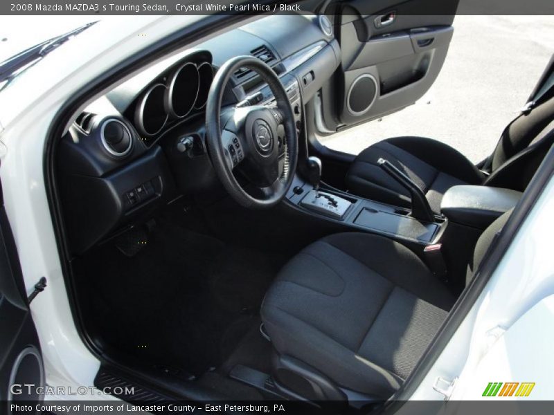 Crystal White Pearl Mica / Black 2008 Mazda MAZDA3 s Touring Sedan
