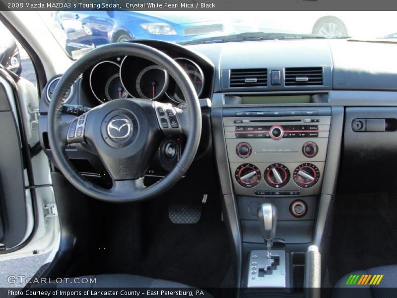 Crystal White Pearl Mica / Black 2008 Mazda MAZDA3 s Touring Sedan