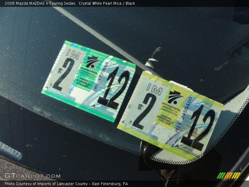 Crystal White Pearl Mica / Black 2008 Mazda MAZDA3 s Touring Sedan