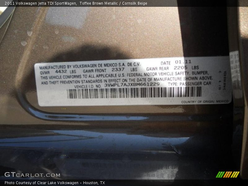 Toffee Brown Metallic / Cornsilk Beige 2011 Volkswagen Jetta TDI SportWagen