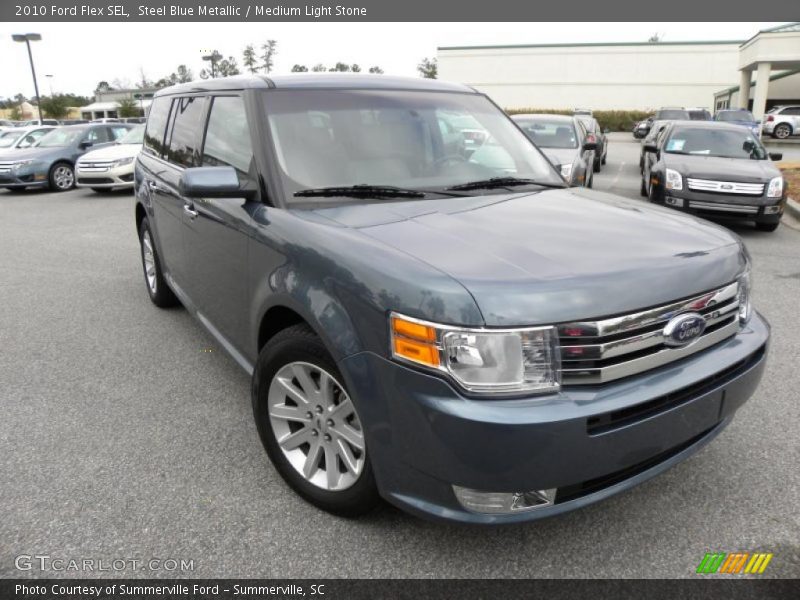 Steel Blue Metallic / Medium Light Stone 2010 Ford Flex SEL