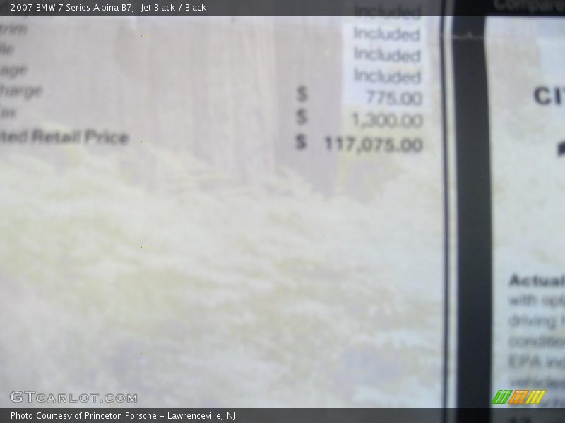 Jet Black / Black 2007 BMW 7 Series Alpina B7