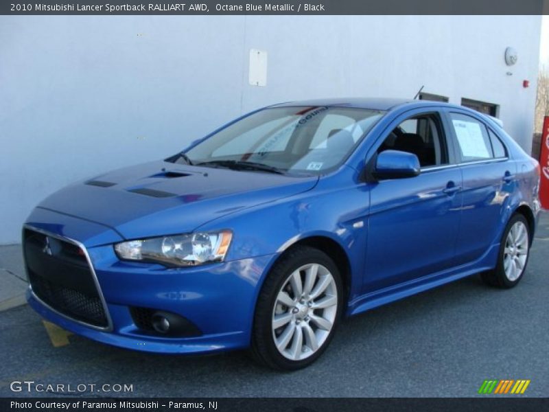 Octane Blue Metallic / Black 2010 Mitsubishi Lancer Sportback RALLIART AWD