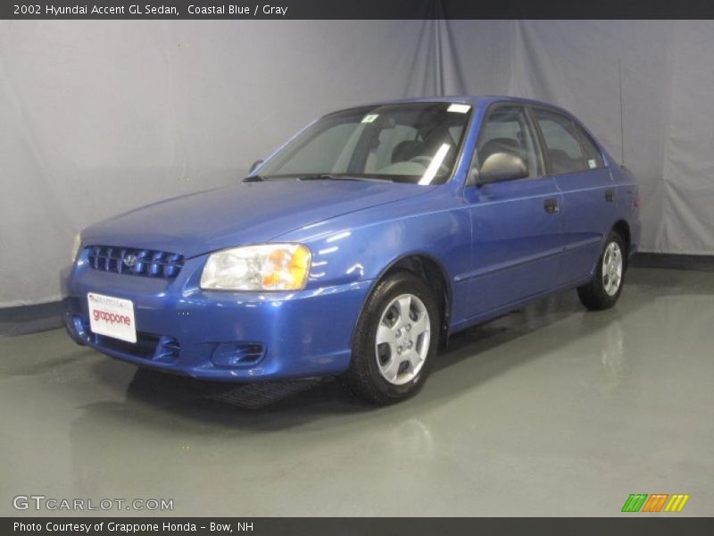 Coastal Blue / Gray 2002 Hyundai Accent GL Sedan