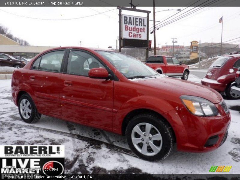 Tropical Red / Gray 2010 Kia Rio LX Sedan