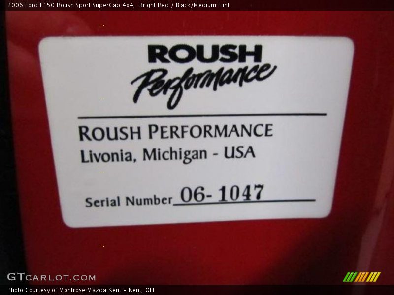Bright Red / Black/Medium Flint 2006 Ford F150 Roush Sport SuperCab 4x4