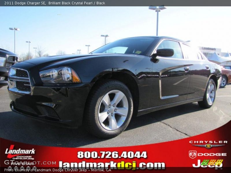 Brilliant Black Crystal Pearl / Black 2011 Dodge Charger SE