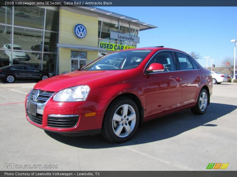 Salsa Red / Anthracite Black 2008 Volkswagen Jetta SE Sedan