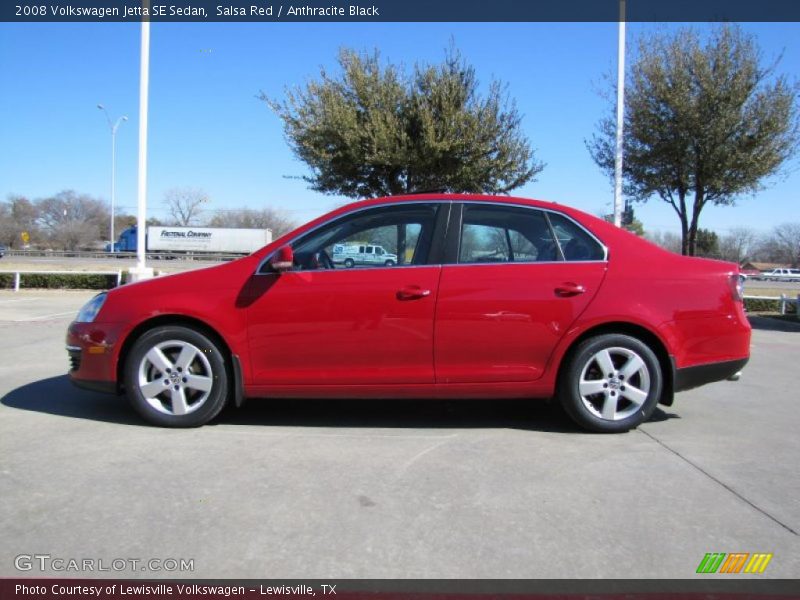 Salsa Red / Anthracite Black 2008 Volkswagen Jetta SE Sedan
