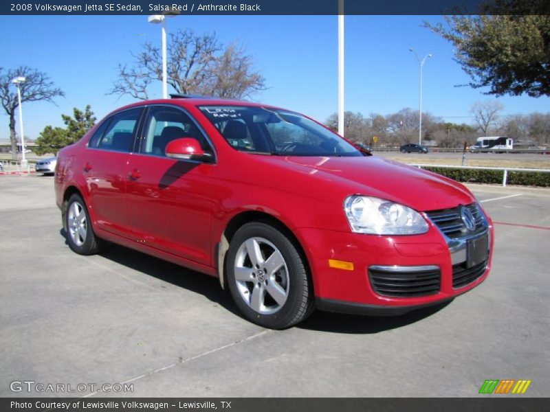 Salsa Red / Anthracite Black 2008 Volkswagen Jetta SE Sedan