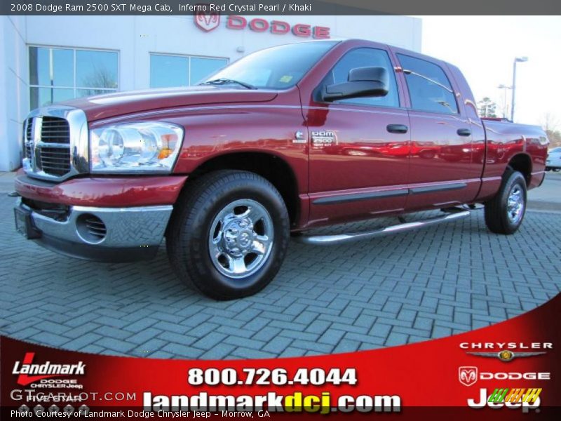 Inferno Red Crystal Pearl / Khaki 2008 Dodge Ram 2500 SXT Mega Cab