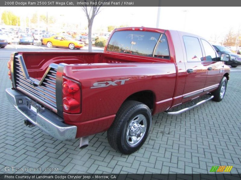 Inferno Red Crystal Pearl / Khaki 2008 Dodge Ram 2500 SXT Mega Cab