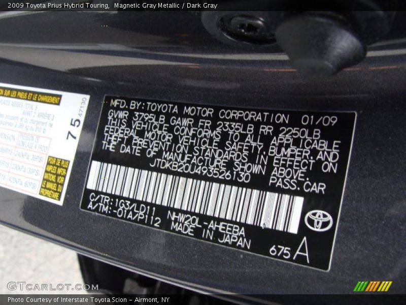 Magnetic Gray Metallic / Dark Gray 2009 Toyota Prius Hybrid Touring