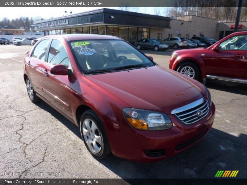 Spicy Red Metallic / Gray 2009 Kia Spectra EX Sedan