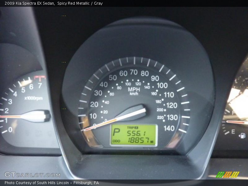 Spicy Red Metallic / Gray 2009 Kia Spectra EX Sedan