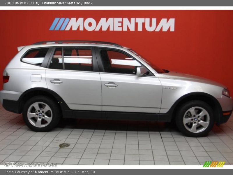 Titanium Silver Metallic / Black 2008 BMW X3 3.0si