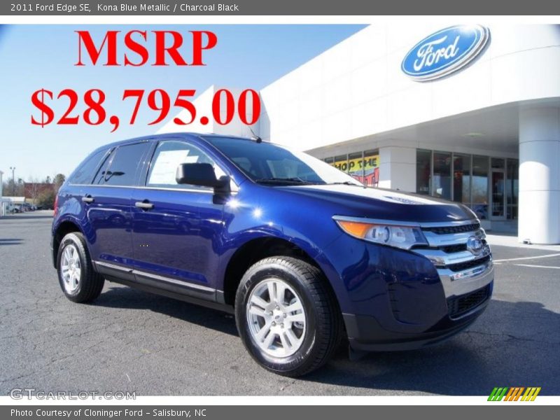 Kona Blue Metallic / Charcoal Black 2011 Ford Edge SE