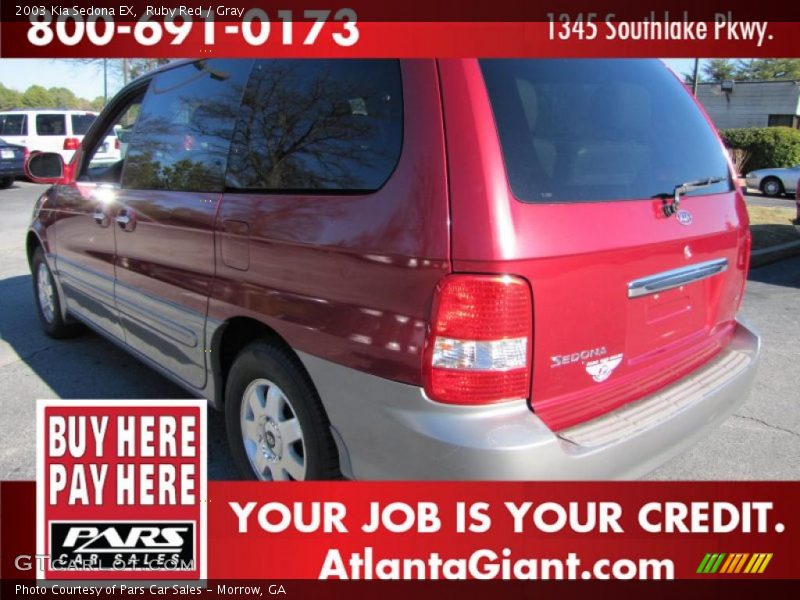 Ruby Red / Gray 2003 Kia Sedona EX