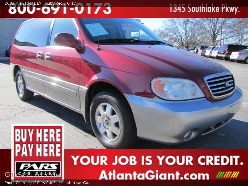 Ruby Red / Gray 2003 Kia Sedona EX