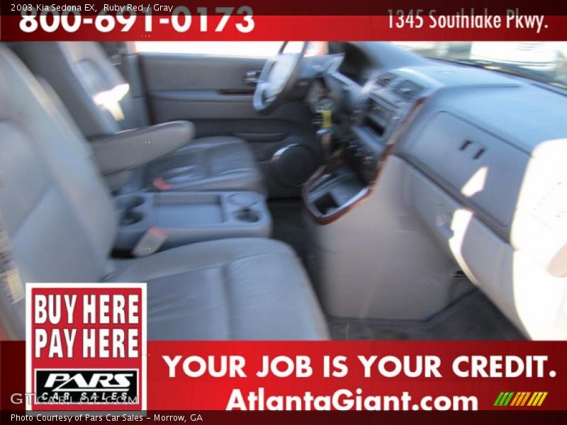 Ruby Red / Gray 2003 Kia Sedona EX