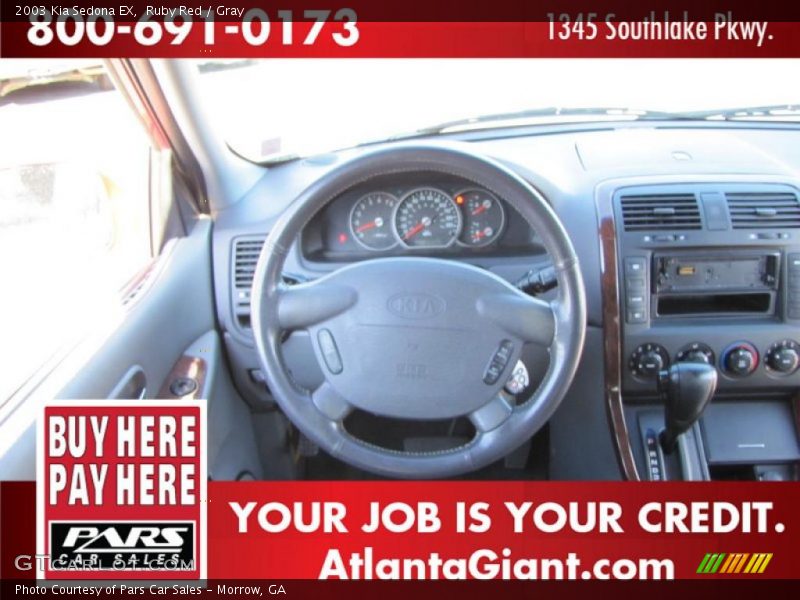 Ruby Red / Gray 2003 Kia Sedona EX