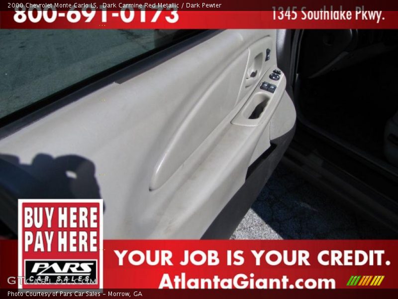 Dark Carmine Red Metallic / Dark Pewter 2000 Chevrolet Monte Carlo LS