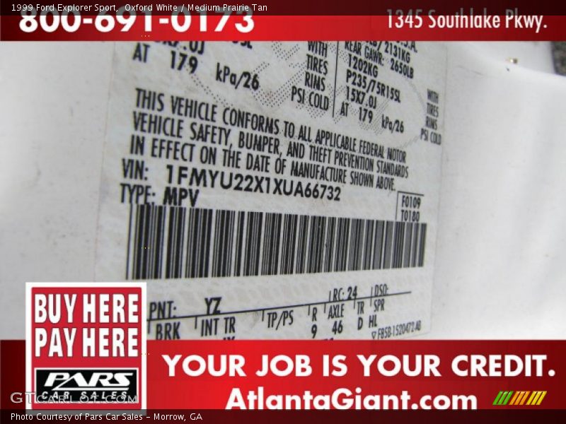 Oxford White / Medium Prairie Tan 1999 Ford Explorer Sport