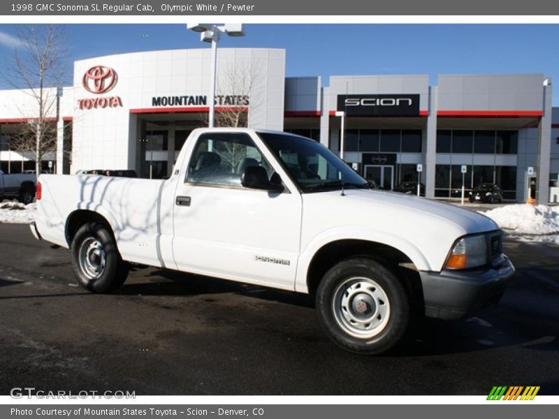 Olympic White / Pewter 1998 GMC Sonoma SL Regular Cab