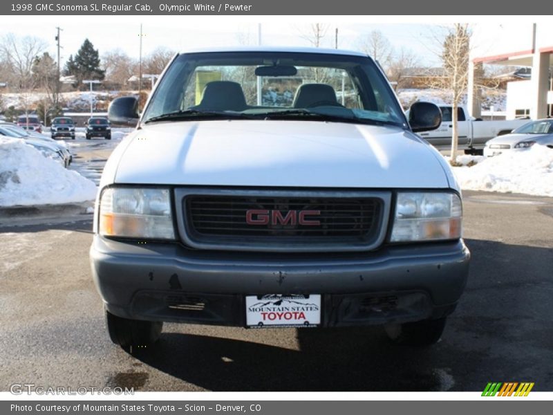 Olympic White / Pewter 1998 GMC Sonoma SL Regular Cab