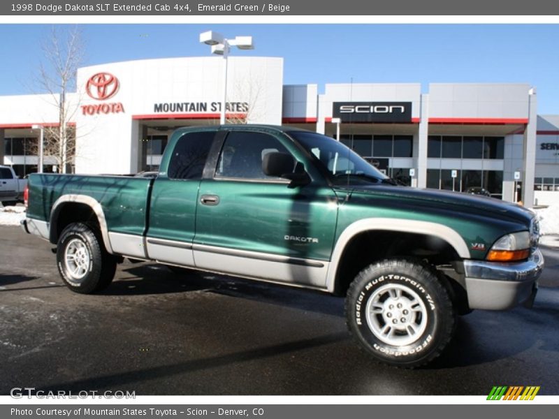 Emerald Green / Beige 1998 Dodge Dakota SLT Extended Cab 4x4