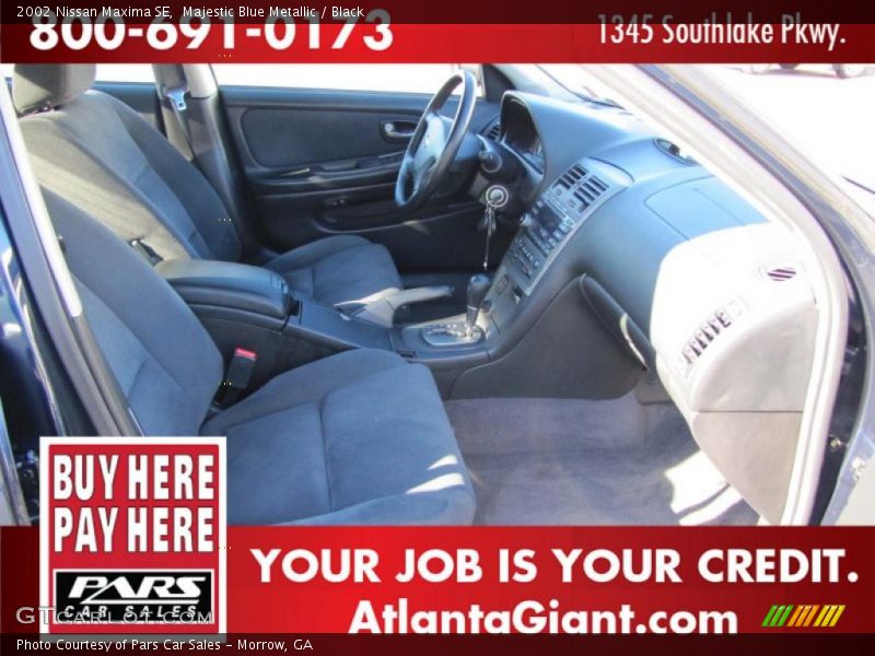 Majestic Blue Metallic / Black 2002 Nissan Maxima SE