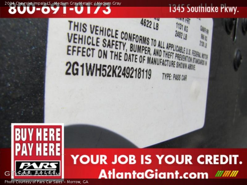 Medium Gray Metallic / Medium Gray 2004 Chevrolet Impala LS