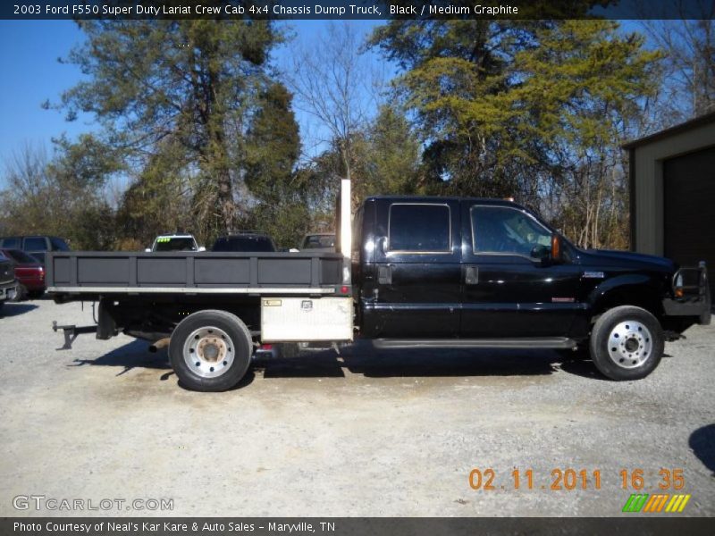 Black / Medium Graphite 2003 Ford F550 Super Duty Lariat Crew Cab 4x4 Chassis Dump Truck