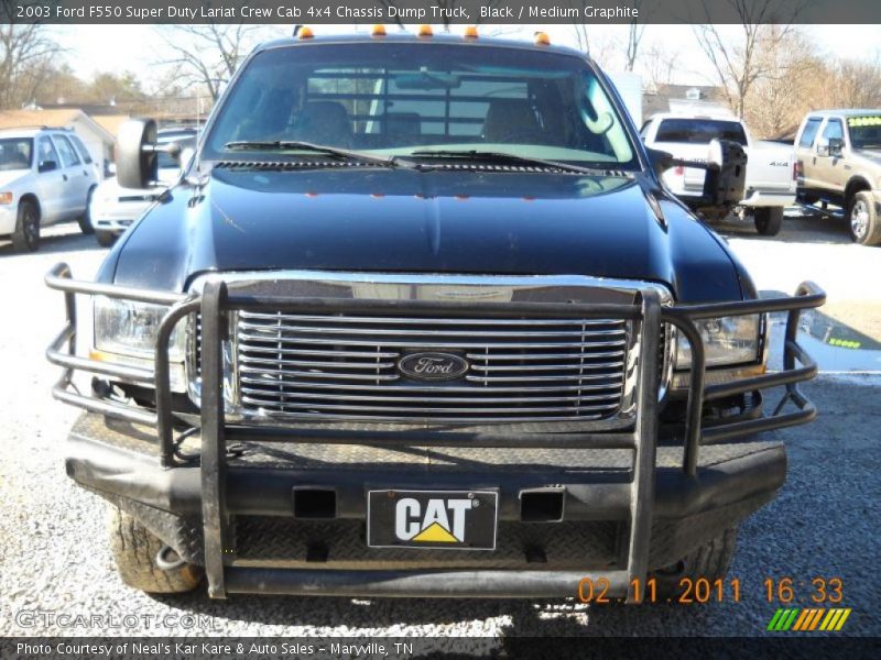 Black / Medium Graphite 2003 Ford F550 Super Duty Lariat Crew Cab 4x4 Chassis Dump Truck