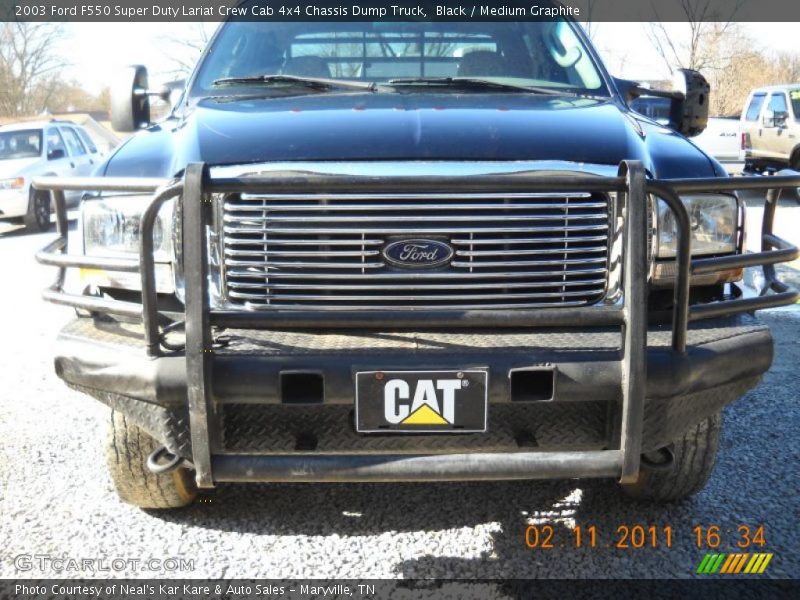 Black / Medium Graphite 2003 Ford F550 Super Duty Lariat Crew Cab 4x4 Chassis Dump Truck