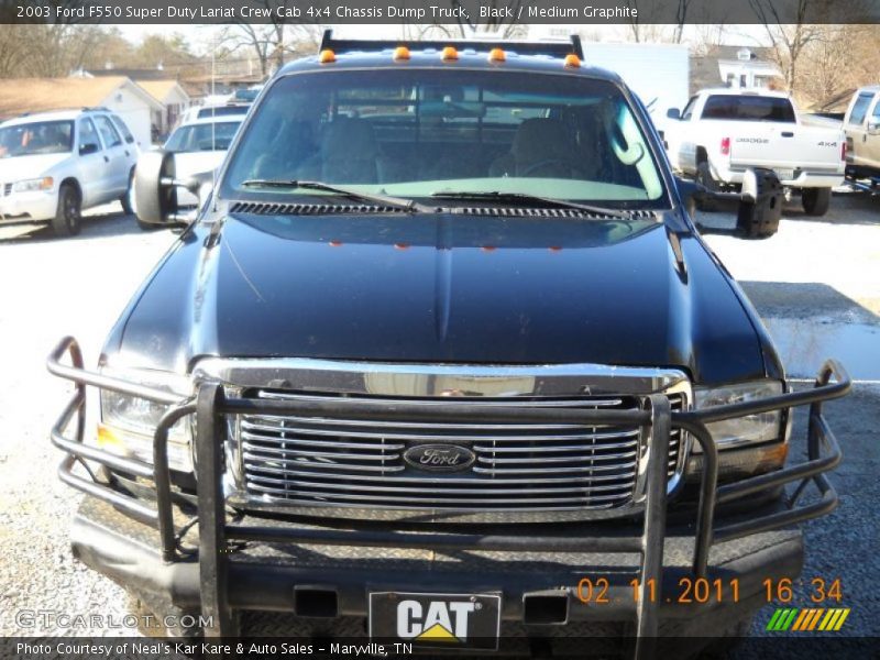 Black / Medium Graphite 2003 Ford F550 Super Duty Lariat Crew Cab 4x4 Chassis Dump Truck
