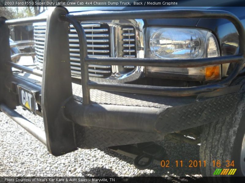 Black / Medium Graphite 2003 Ford F550 Super Duty Lariat Crew Cab 4x4 Chassis Dump Truck